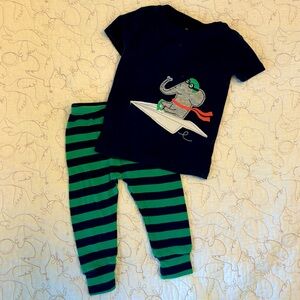 Carters Boys 9M Elephant Pilot Two-Piece Tshirt & Striped Pants Set for Baby